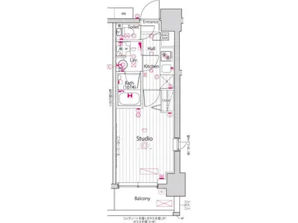 ガーラ・グランディ川口並木(1K/8階)の間取り写真