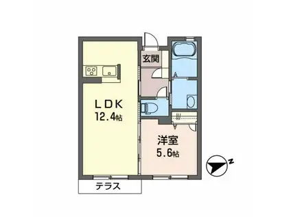 シャーメゾン リジェ(1LDK/1階)の間取り写真