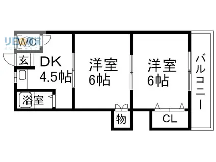 第二宝来マンション(2DK/2階)の間取り写真
