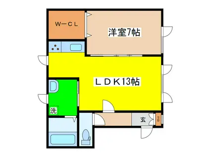 KIKIRU(1LDK/2階)の間取り写真