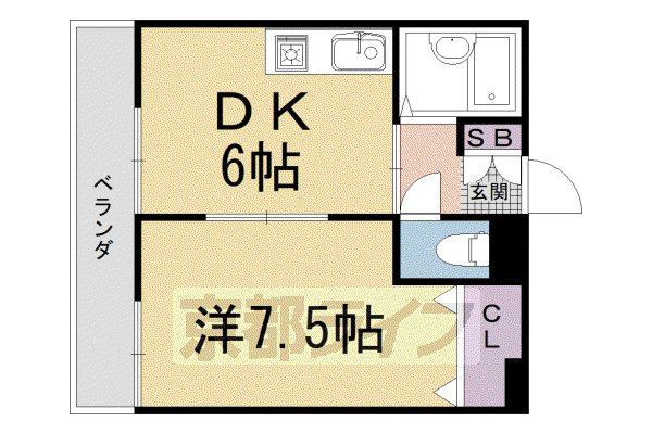 KINDII(1DK/1階)の間取り写真
