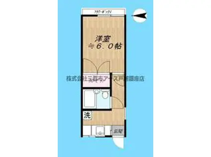 ハイツ大地(1K/2階)の間取り写真