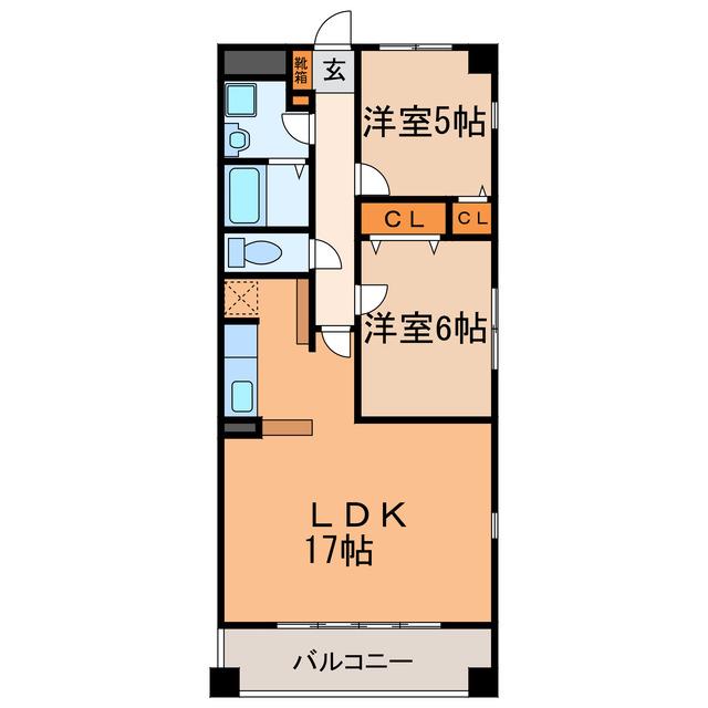 RIVIERA MS(2LDK/1階)の間取り写真