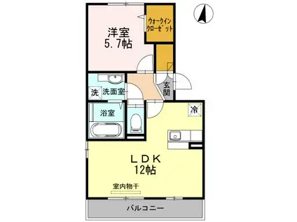 リベールIII(1LDK/3階)の間取り写真