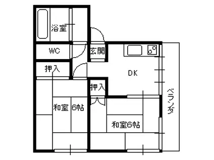 錦マンション(2K/2階)の間取り写真