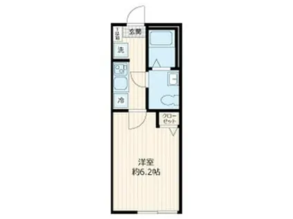 岩井町テラス(1K/1階)の間取り写真