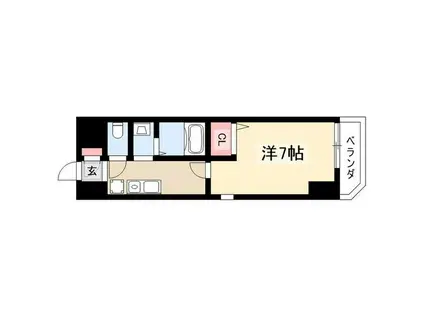 グランディア那古野(1K/4階)の間取り写真