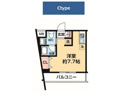 アルコバレーノ川崎ウエスト(ワンルーム/4階)の間取り写真