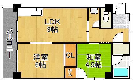 ラシーヌ新池(2LDK/3階)の間取り写真