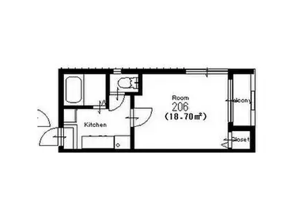 ロイヤルアスコット(1K/2階)の間取り写真
