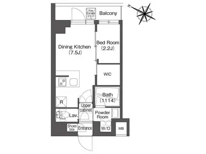 コンフォリア二葉(1DK/2階)の間取り写真