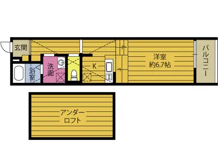 REGINA勢家(1K/1階)の間取り写真