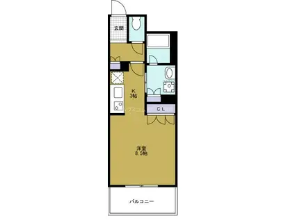 リーガル弁天町II(ワンルーム/9階)の間取り写真