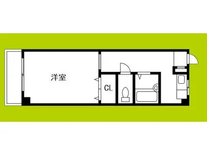 第2浜本ビル(1DK/3階)の間取り写真