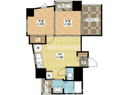 ジプソフィラ(2DK/7階)の間取り写真