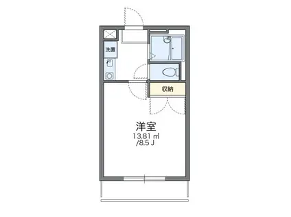 レオパレス雅(1K/2階)の間取り写真