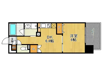 KDX宝塚レジデンス(1DK/3階)の間取り写真