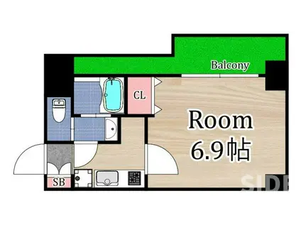 QUINTETJYOTONOE(1K/13階)の間取り写真