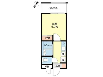 デ・クメール長崎駅前(1K/2階)の間取り写真