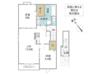 トムトック VI(2LDK/2階)の間取り写真