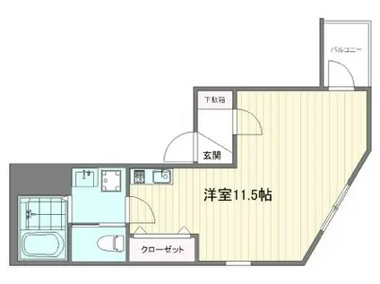 MAISON CUORE(ワンルーム/1階)の間取り写真