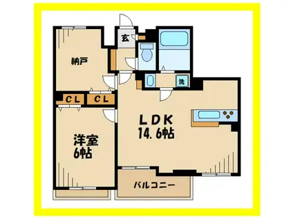 VIORA溝ノ口(2LDK/1階)の間取り写真