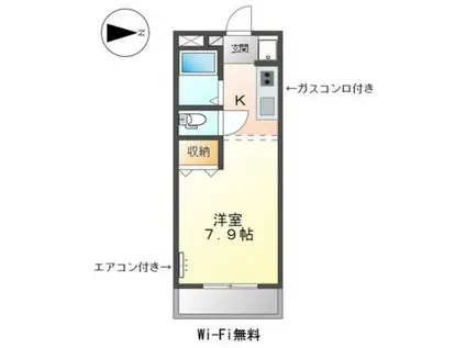 キャンベルハイム(1K/1階)の間取り写真