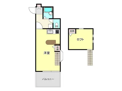 セイラBOX中豊岡I(1K/2階)の間取り写真
