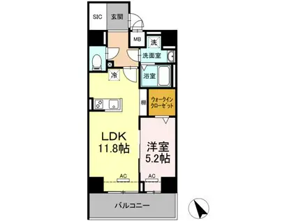 シトラスガーデン(1LDK/2階)の間取り写真