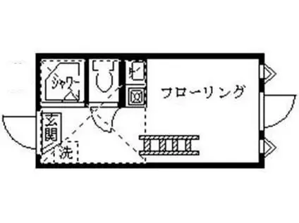 プラムフェリス(ワンルーム/1階)の間取り写真