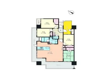 リヴィエールソフィア清滝(4LDK/8階)の間取り写真