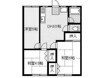 大津コーポ(3DK/1階)の間取り写真