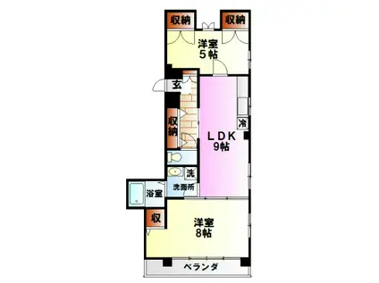 保高ビル(2LDK/2階)の間取り写真