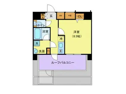 ジェノヴィア上野IIスカイガーデン(1K/11階)の間取り写真