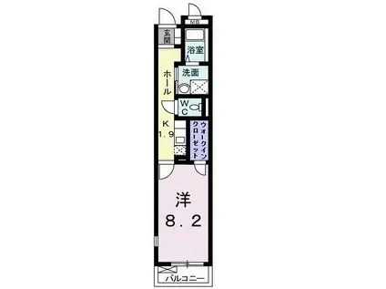 トーレ・ハナ(1K/4階)の間取り写真