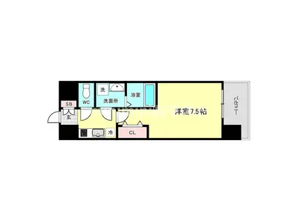 LOUIS RESIDENCE 天王寺町北(1K/11階)の間取り写真