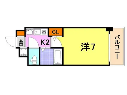 エステムコート三宮山手IIソアーレ(1K/14階)の間取り写真