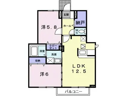 イーストパレス6・1(2LDK/1階)の間取り写真