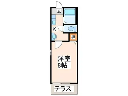 ソフィア月出 A・B(1K/1階)の間取り写真