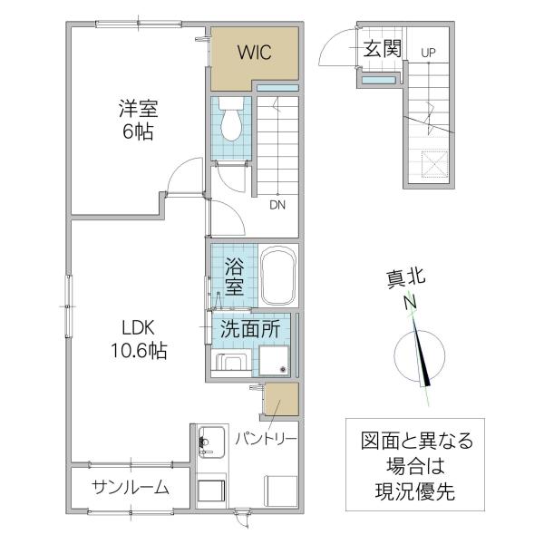フレッサ II(1LDK/2階)の間取り写真
