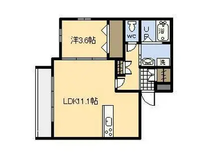 アルテマイスターレーヴII(1LDK/3階)の間取り写真