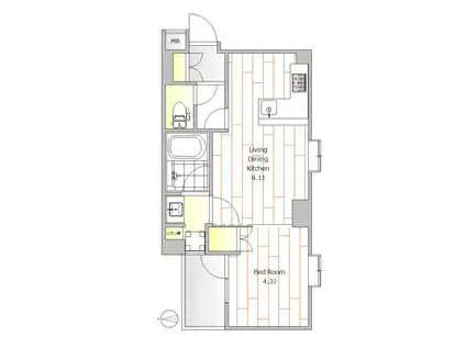 サクラティアラ目黒都立大(1LDK/3階)の間取り写真