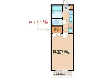 メゾン駅東(1K/1階)の間取り写真