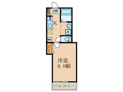 YOレジデンス(1K/1階)の間取り写真