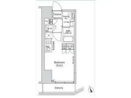 BELLE VUE 新橋 ベルビュー新橋(ワンルーム/4階)の間取り写真