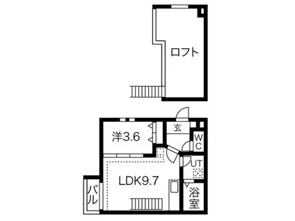 AMPIO庄内通伍番館(1LDK/1階)の間取り写真