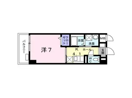 エミナンス川口(1K/2階)の間取り写真