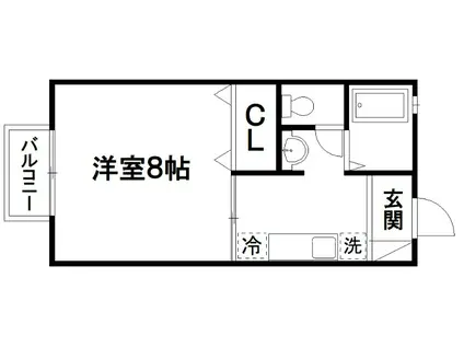 ジュレーム城北(1K/2階)の間取り写真