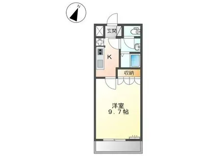 ライフステージ門前通(1K/2階)の間取り写真