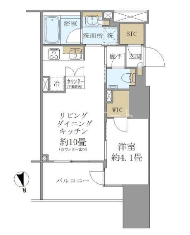 ディアナコート文京本郷台(1LDK/6階)の間取り写真